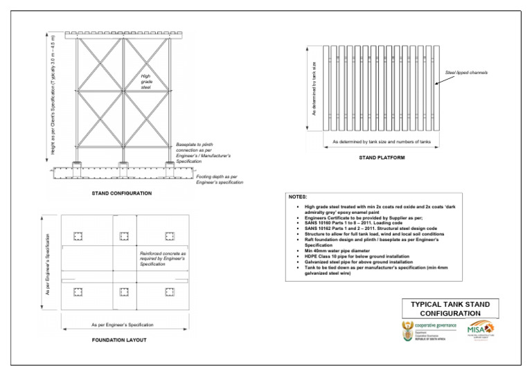 Tank Stand Configuration | PDF | Pipe (Fluid Conveyance) | Structural ...