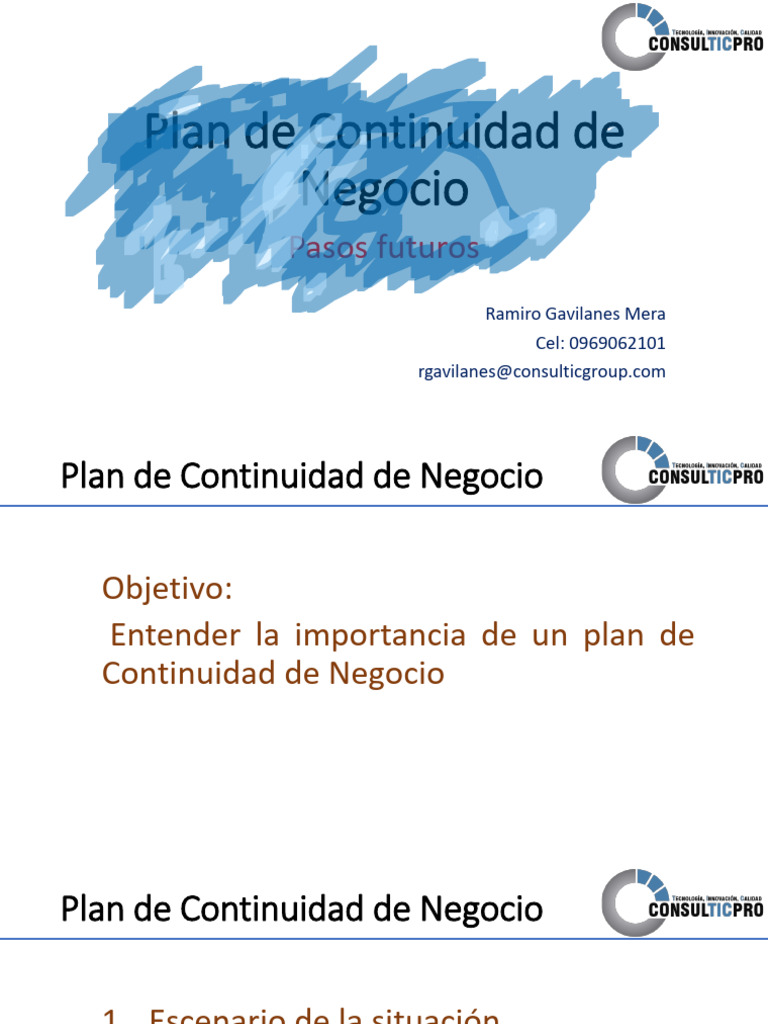 Plan de Continuidad Del Negocico Estudiantes | PDF | Riesgo | Business