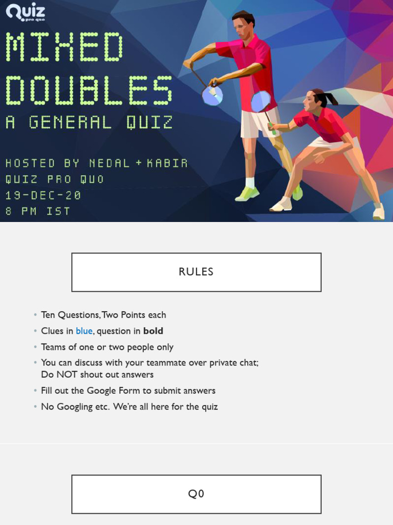 Quiz Rules and Questions Overview | PDF