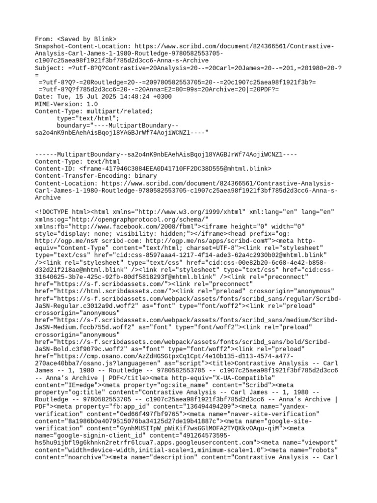 Contrastive Analysis by Carl James PDF | PDF | Html Element | Typefaces