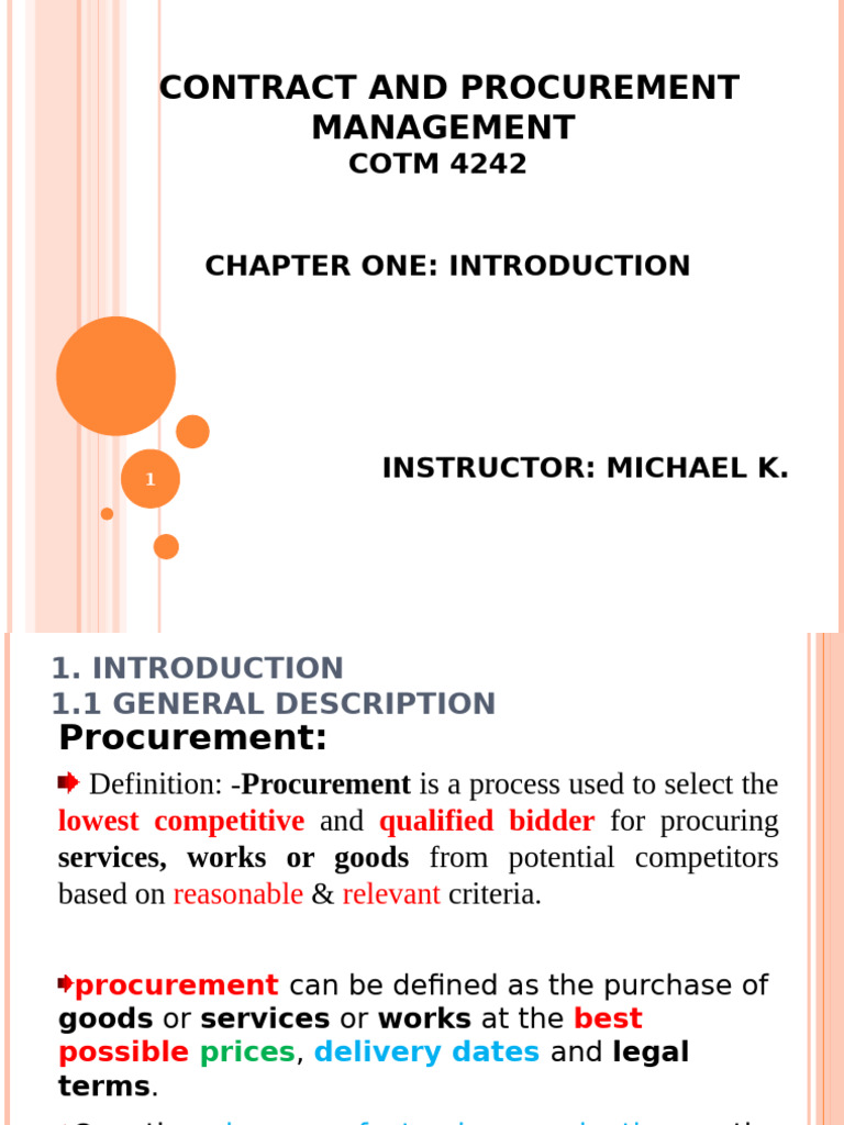 Procurement and Contract Management Guide | PDF | Procurement | Business