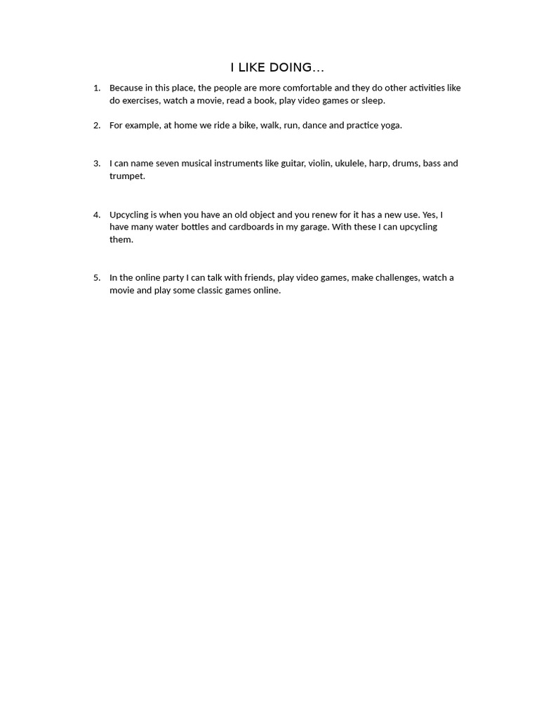 I Like Doing | PDF