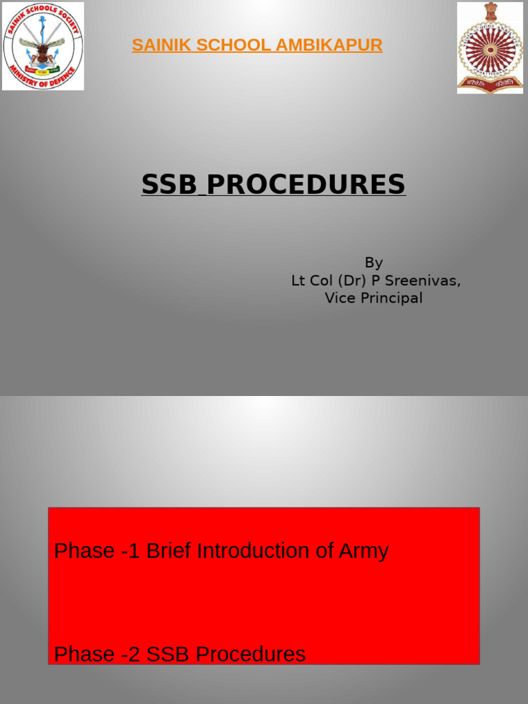 SSB Recruitment Procedures Overview | PDF | Military