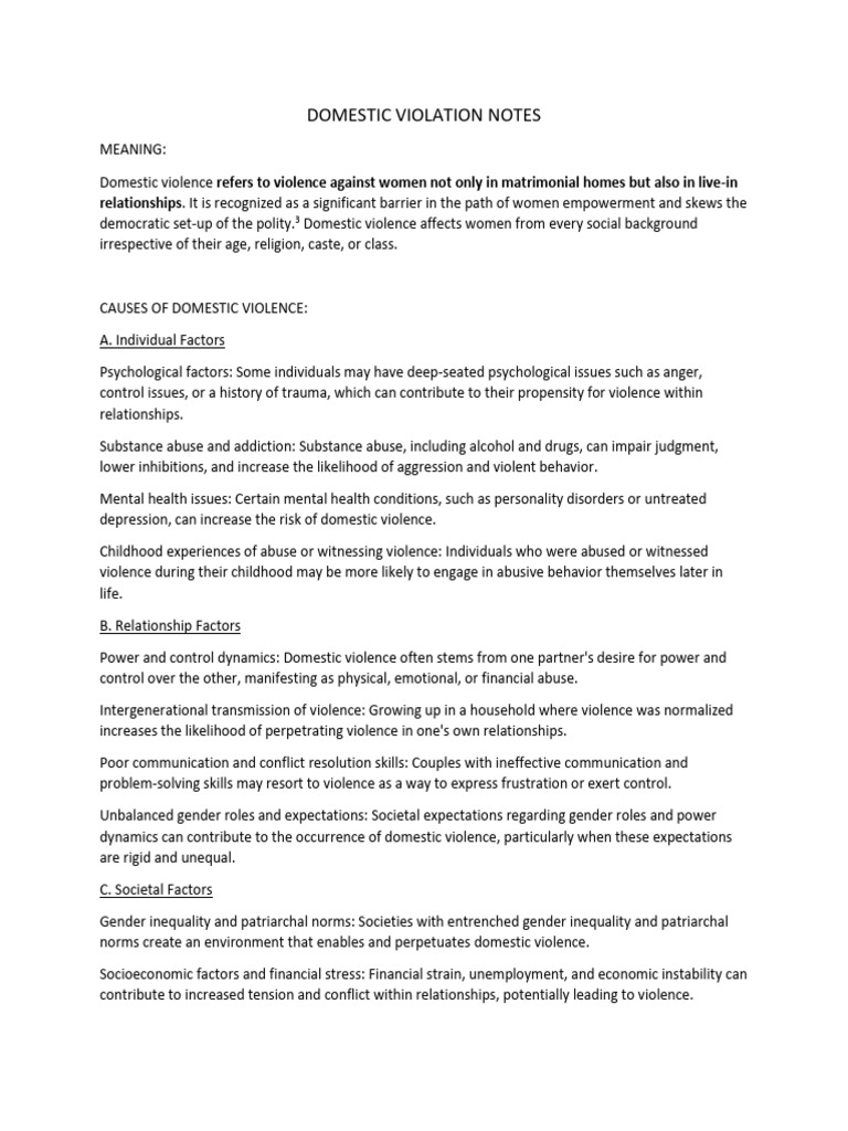 Note | PDF | Domestic Violence | Violence
