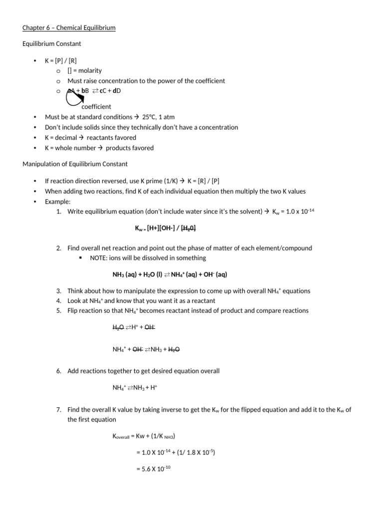 Understanding Chemical Equilibrium Concepts | PDF | Chemical ...