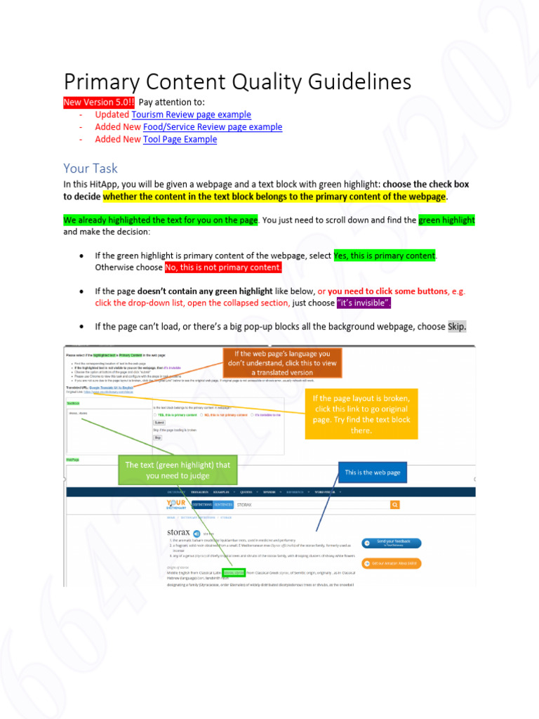Updated Primary Content Guidelines 5.0 | PDF | Wiki | World Wide Web