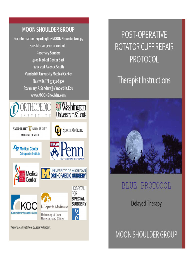 MOON Rotator Cuff Rehab Protocol | PDF | Anatomical Terms Of Motion ...