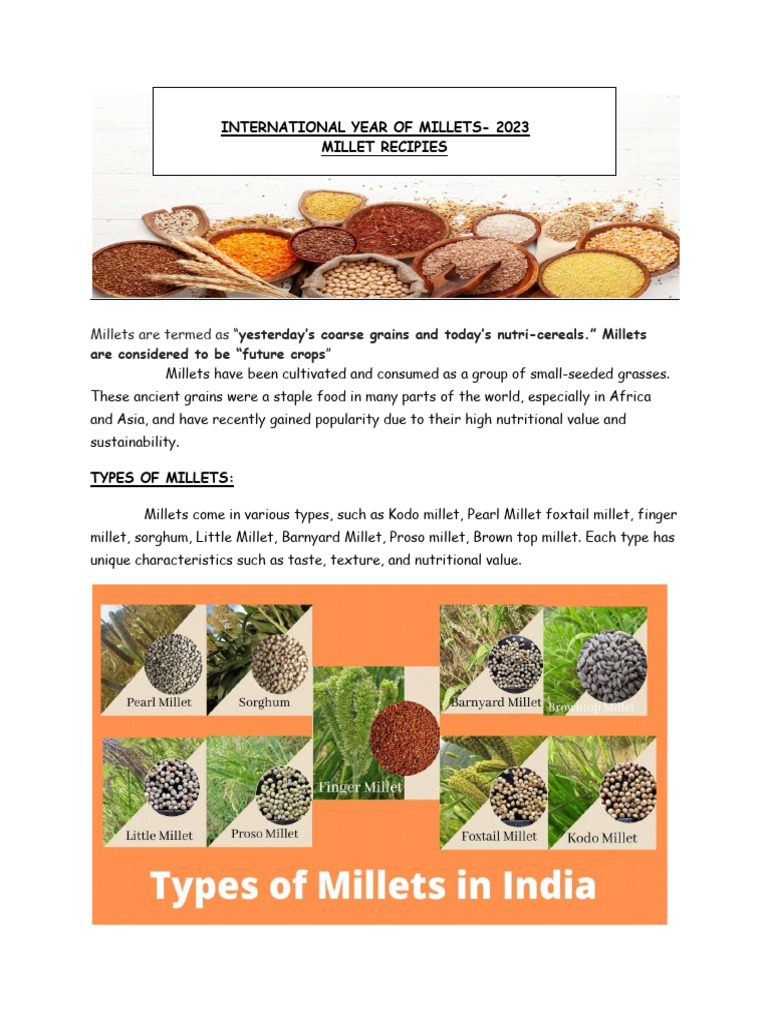Tamil Millet Recipes Collection PDF | PDF | Cereals | Foods