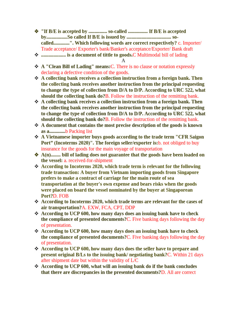 International Trade Document Overview | PDF | Private Law | Business