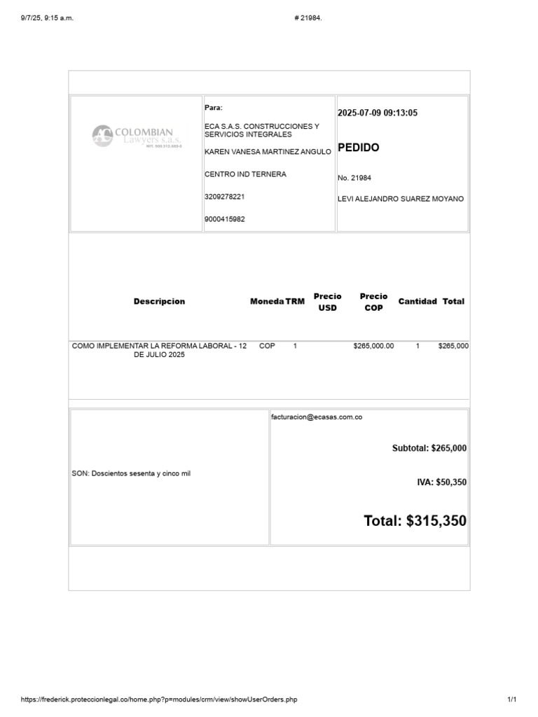 Eca Sas Construcciones y Servicios Integrales 2 | PDF