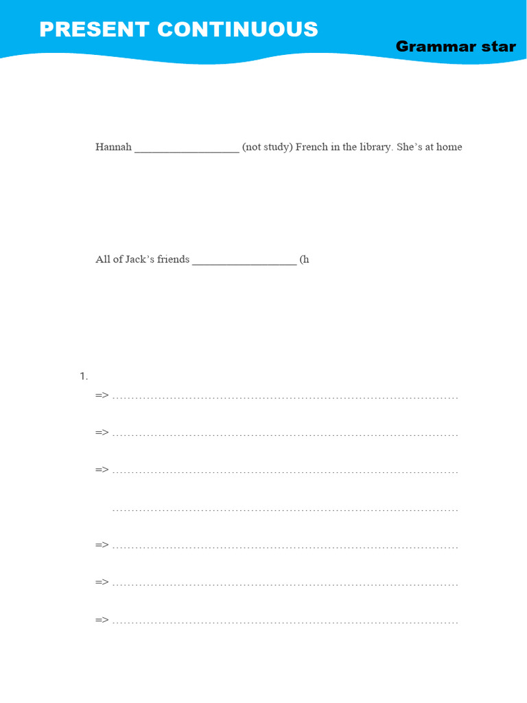 Present Continuous Tense Exercises | PDF | Chess | Chess Theory