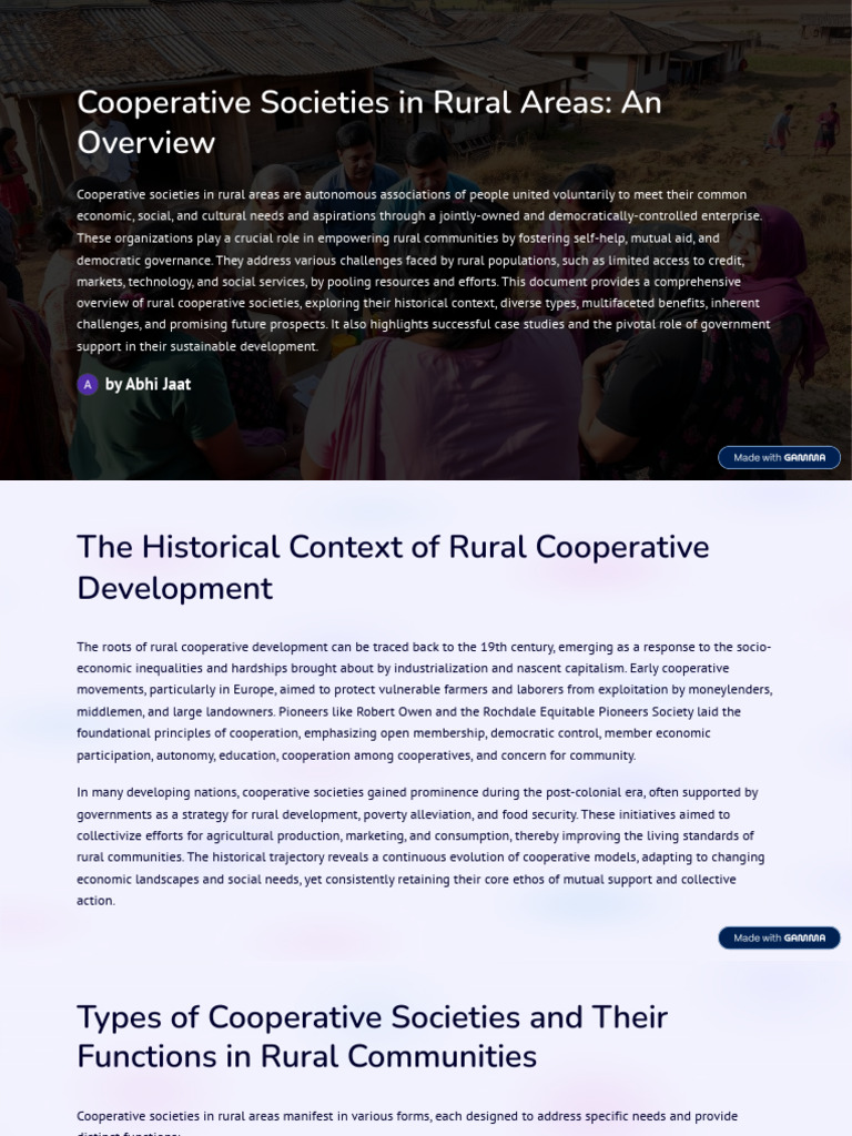Overview of Rural Cooperative Societies | PDF | Cooperative | Governance