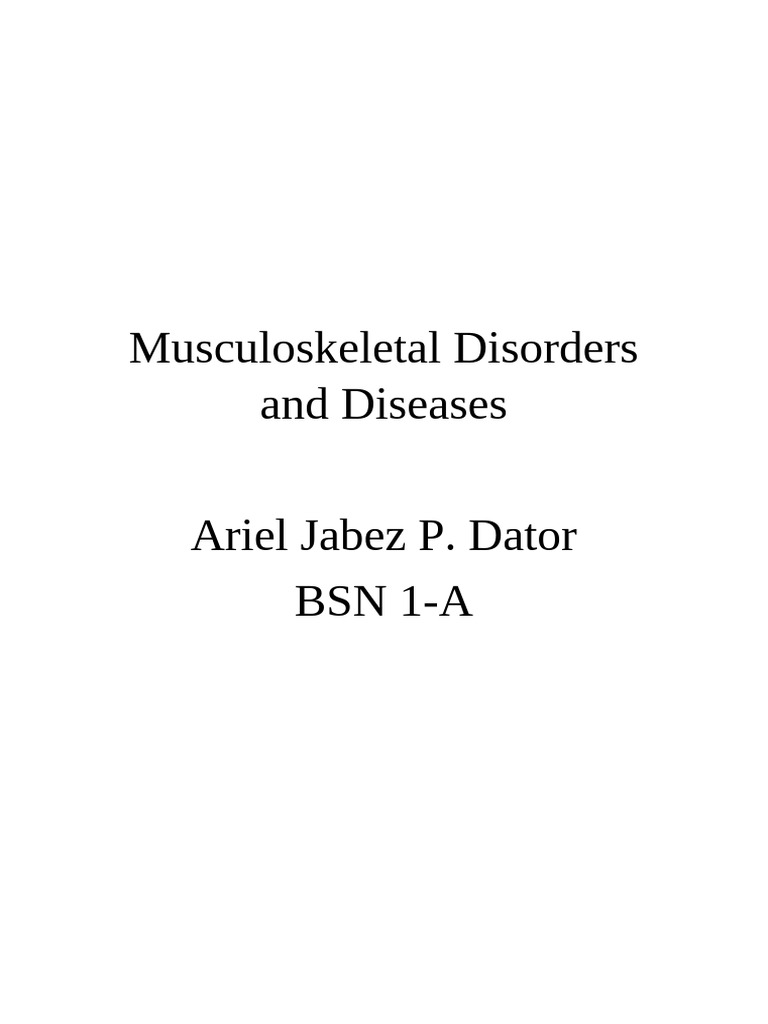 Overview of Musculoskeletal Disorders | PDF | Arthritis | Vertebral Column