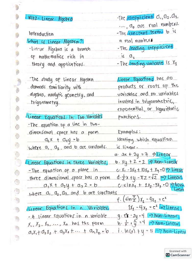 Linear 20algebra 20lesson 201 | PDF