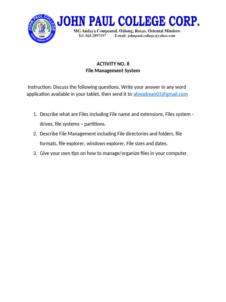 Activity 8 | PDF