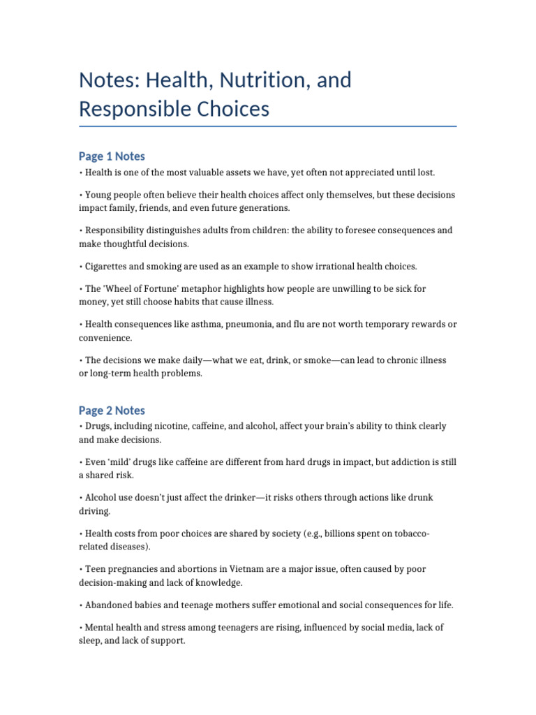Health Notes and Comparison Table | PDF | Cardiovascular Diseases ...