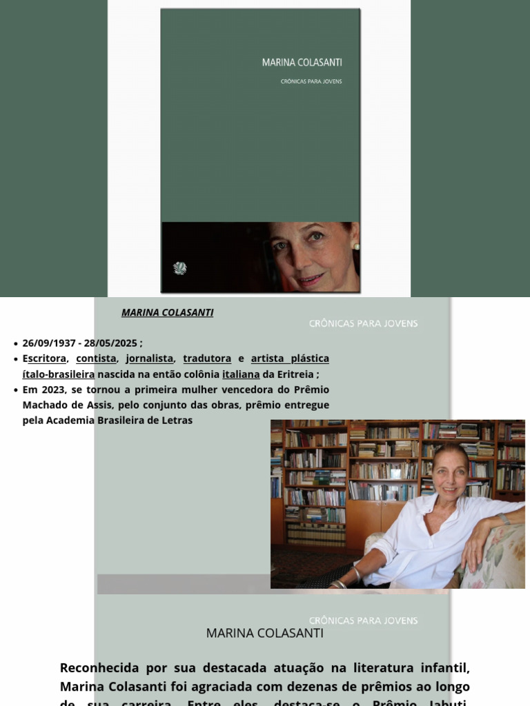 Biografia Resumida de Marina Colasanti | PDF