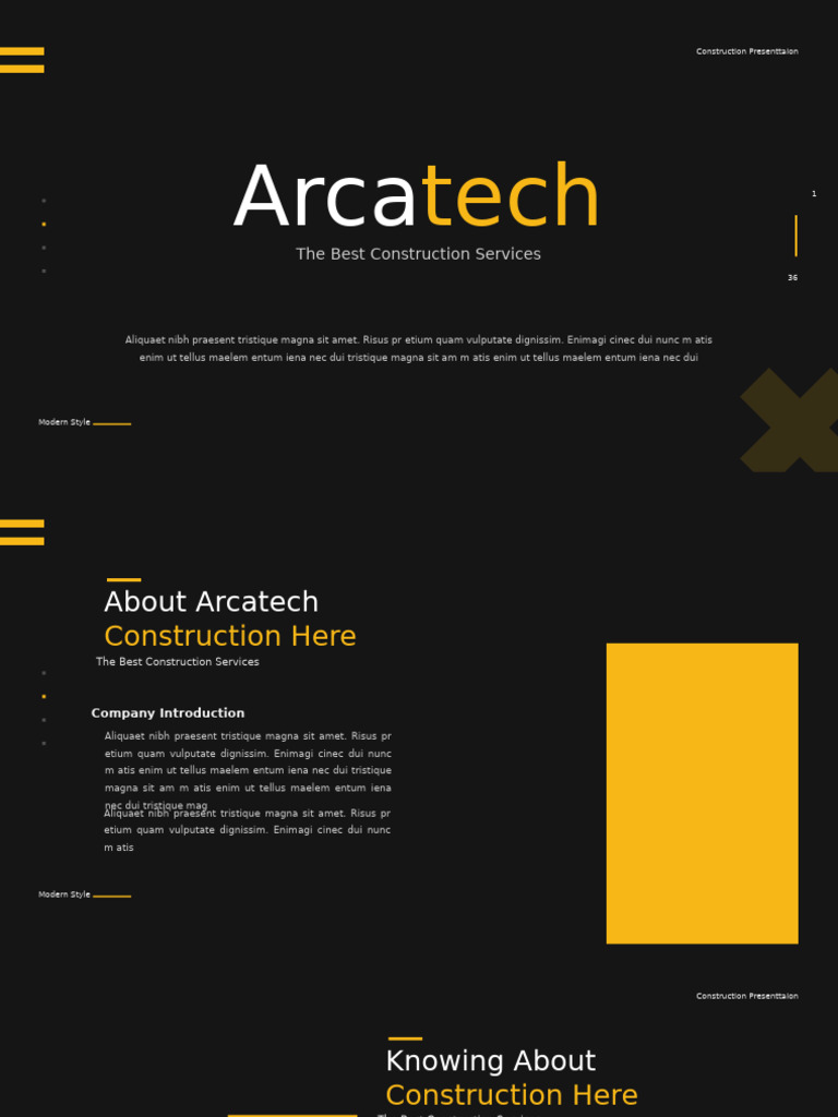 Arcatech Contruction PowerPoint | PDF