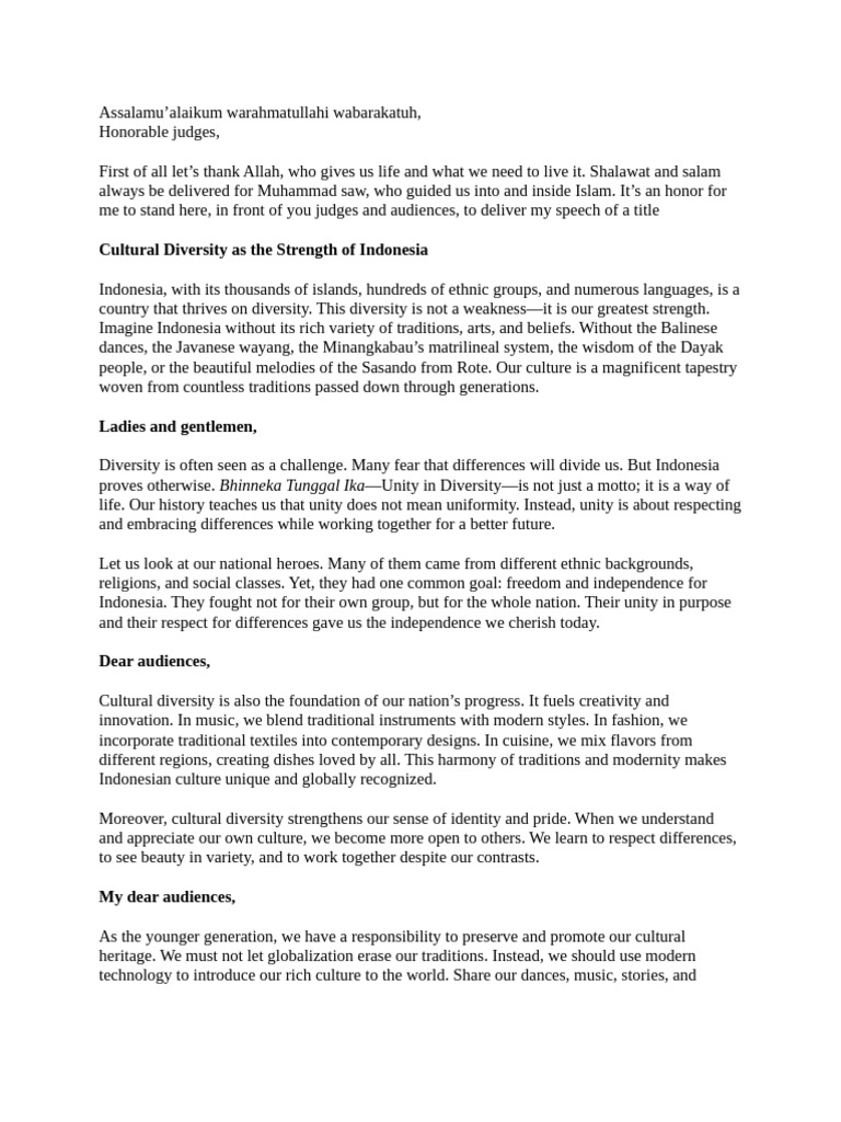 Embracing Indonesia's Cultural Diversity | PDF | Indonesia ...