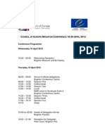 High Level Conference on the Future of the European Court of Human Rights  Brighton, United Kingdom, 18-20 April 2012Programme and other practical information