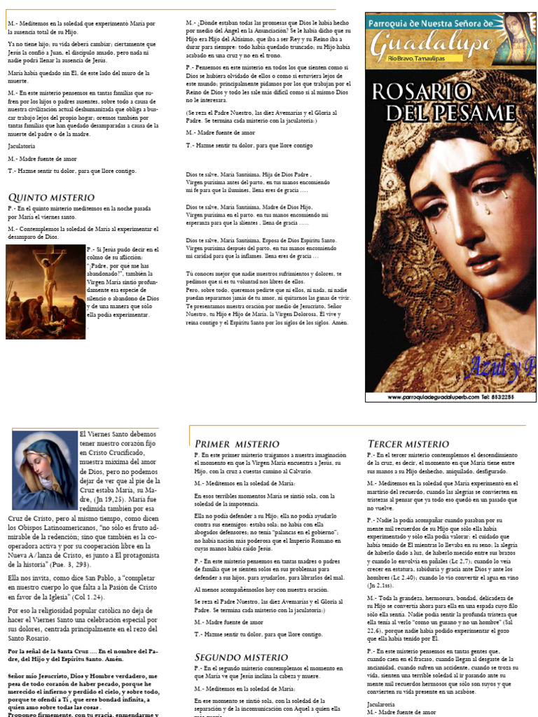 Rosario Del Pesame | PDF | María, madre de Jesús | Oración