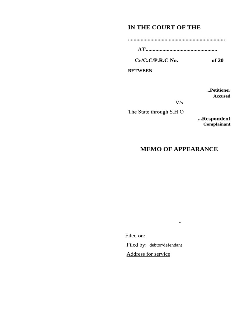 DOCKET of Memo of Appearance | PDF