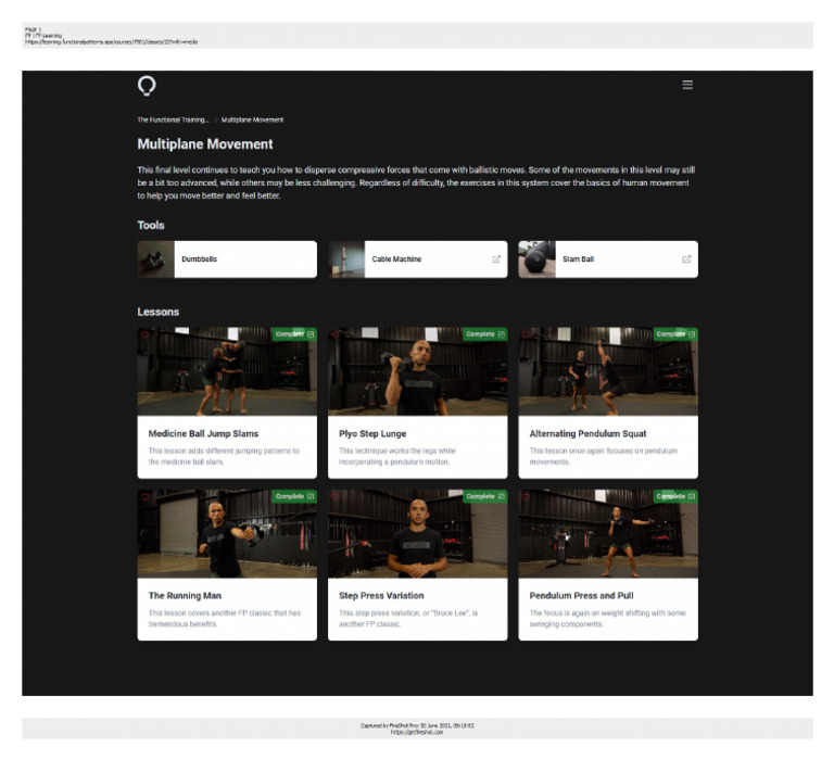 Advanced Multiplane Movement Training | PDF