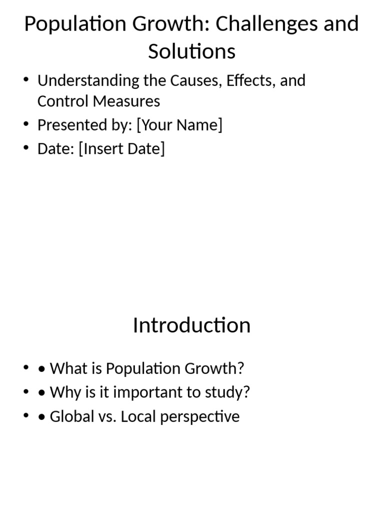 Population Growth: Challenges & Solutions | PDF