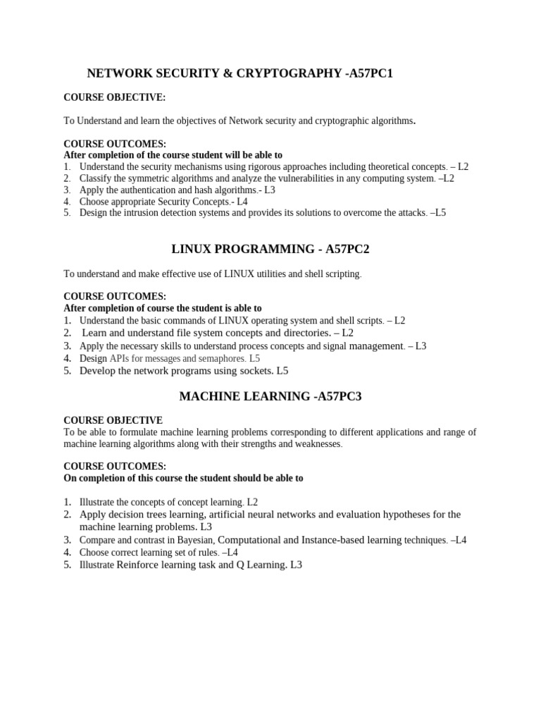Network Security and Cryptography Course | PDF | Central Processing ...