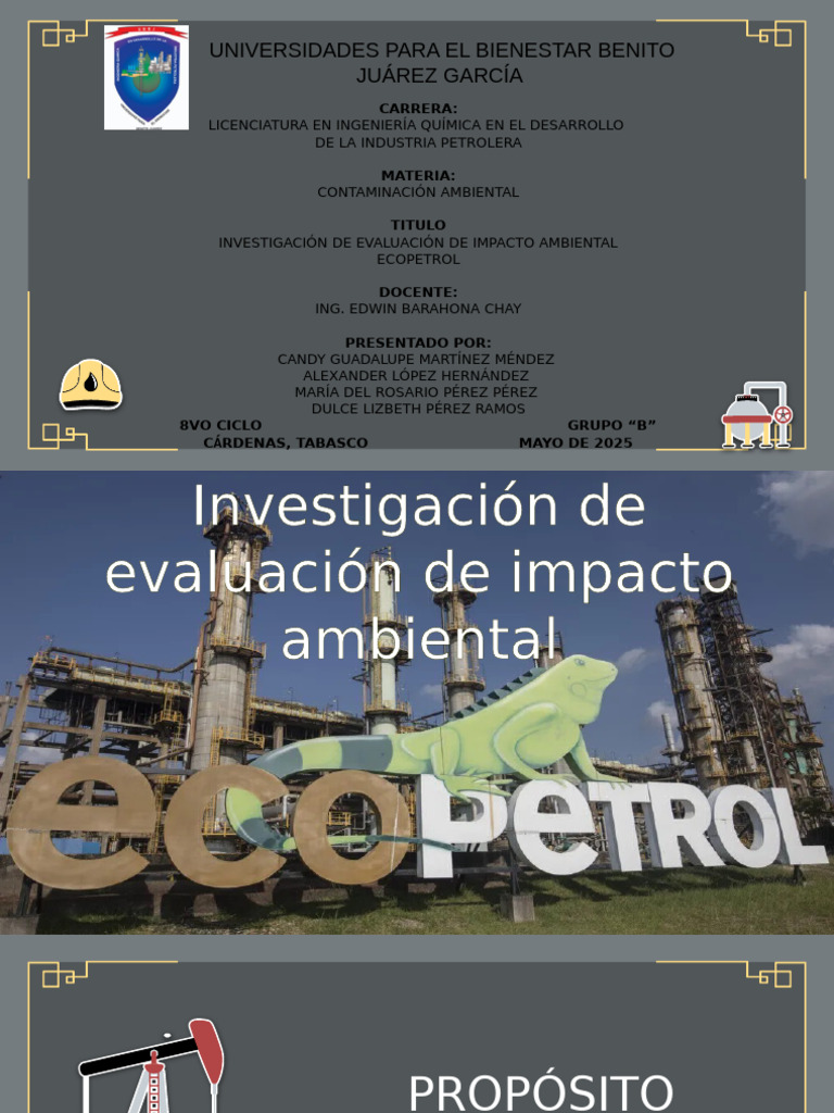 Evaluación de Impacto Ambiental en Ecopetrol | PDF | Entorno natural ...