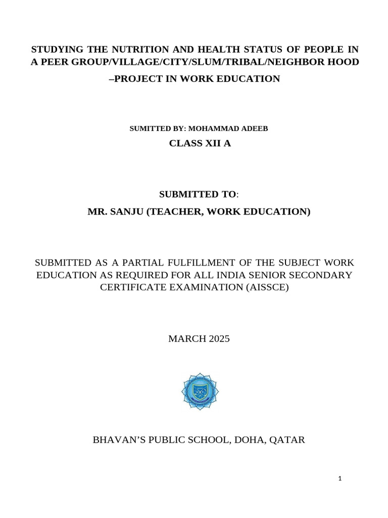 WORK Project Cover Page | PDF