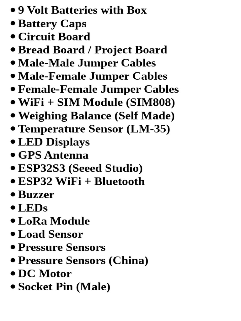 Essential Electronics Components List | PDF