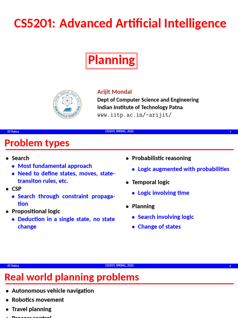 Advanced AI Planning Concepts | PDF | Logic