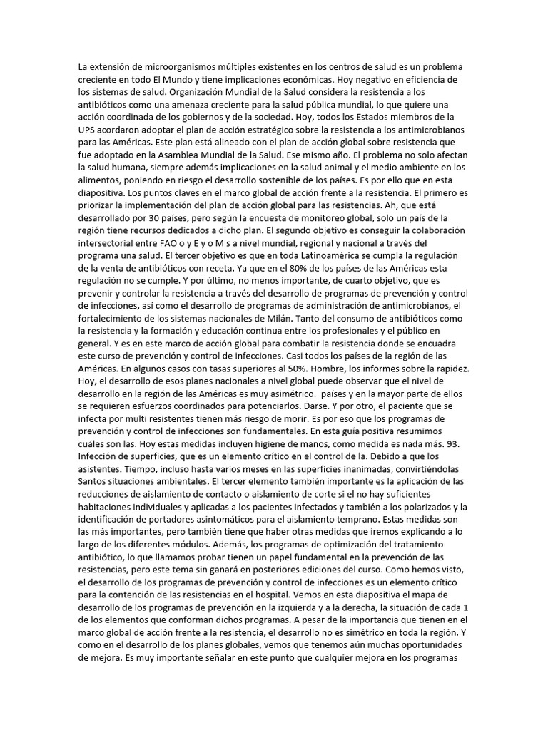 La Extensión de Microorganismos Múltiples Existentes en Los Centros de ...