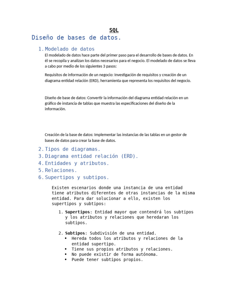 Diseño y Modelado de Bases de Datos SQL | PDF | SQL | Programación de ...