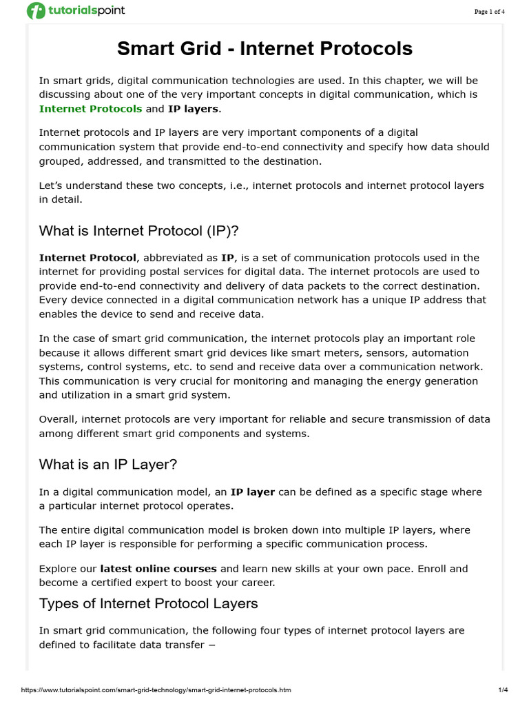 Smart Grid Internet Protocols Explained | PDF | Internet Protocol Suite ...