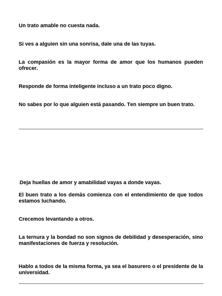 Un Trato Amable No Cuesta Nada | PDF