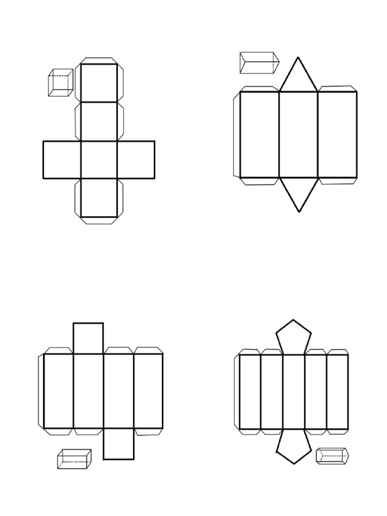 4 Piramides, 4 Prismas y 1 Cubo | PDF