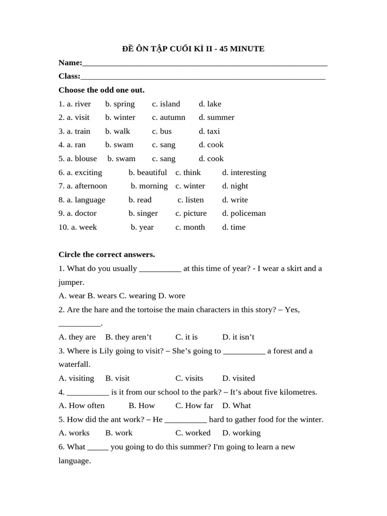 Final Exam Review: Odd One Out & Grammar | PDF | Chess Openings | Chess