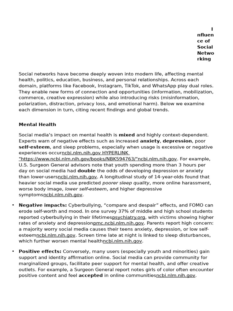 Impact of Social Media on Youth | PDF | Social Media | Popular Culture ...