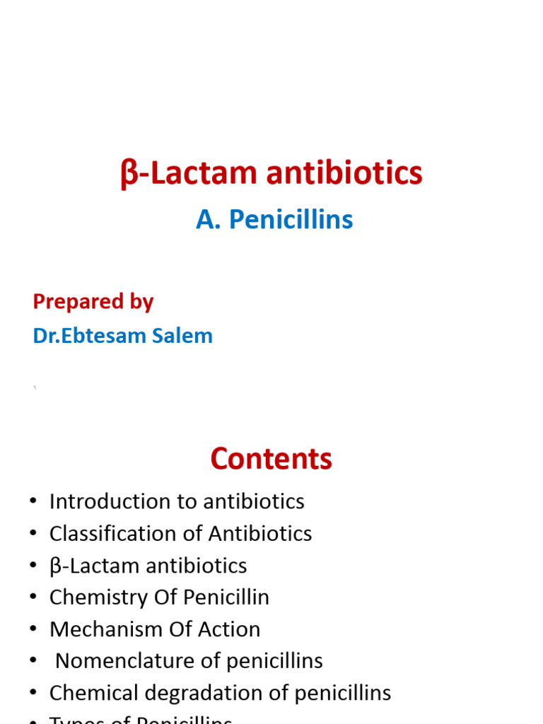 Penicillins | PDF | Penicillin | Beta Lactamase