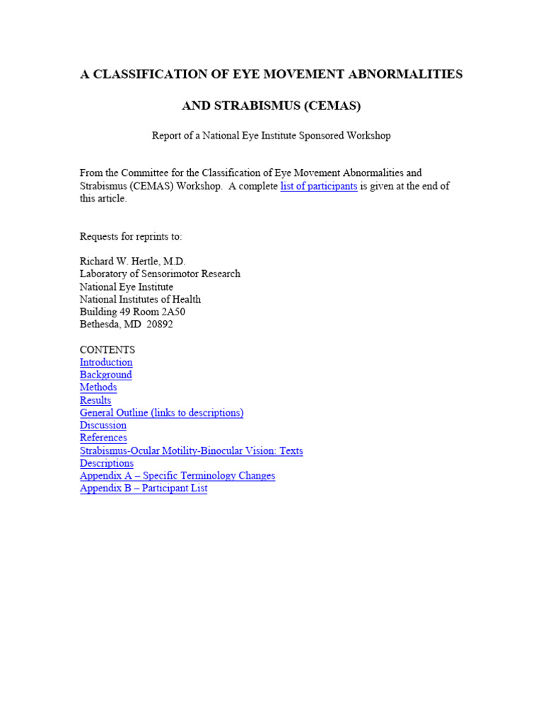 Esotropia Alternans Classification Overview | PDF | Vision | Human Eye