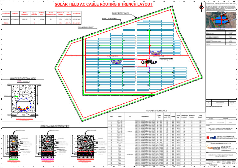 Solar Plant AC Cable Routing Layout | PDF | Electrical Engineering ...