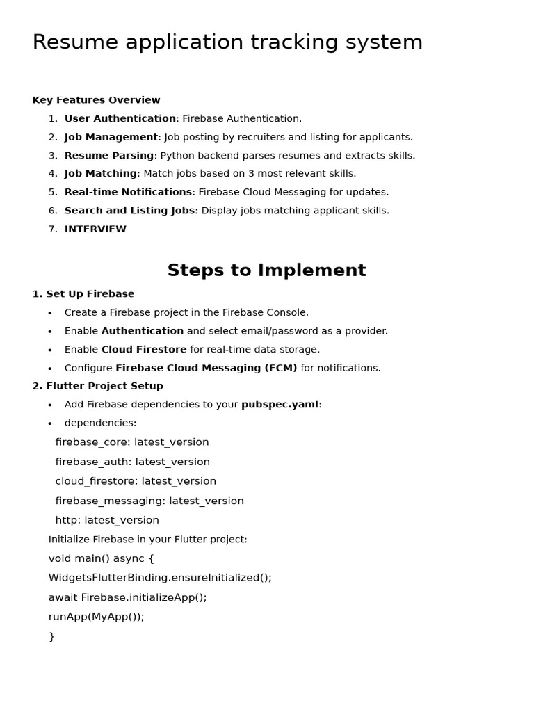 Resume Tracking System Features Overview | PDF | Computing | Software