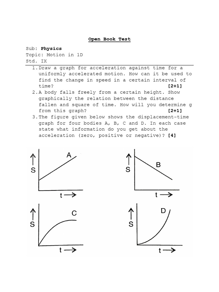 Physics Open Book Test QP STD Ix | PDF