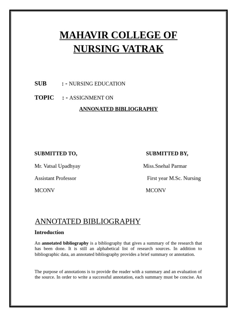 Annotated Bibliography | PDF | Bibliography