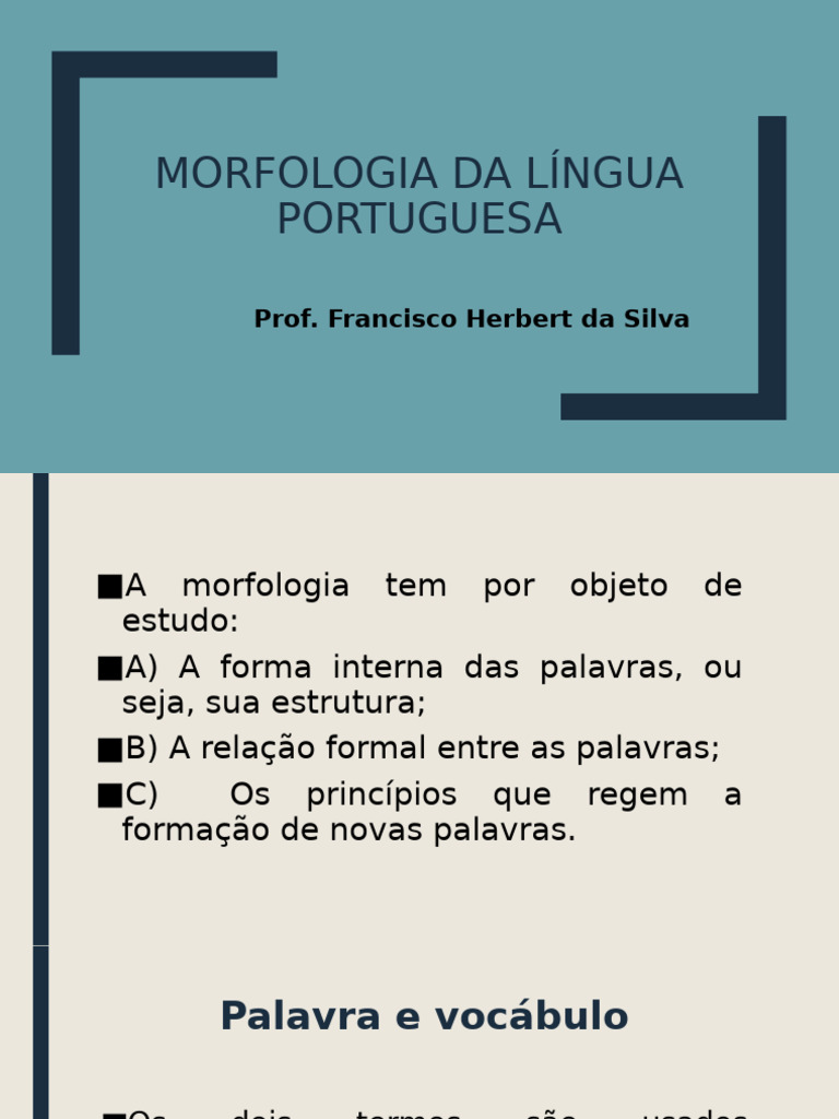 Morfologia da Língua Portuguesa: Estruturas e Funções | PDF | Palavra ...