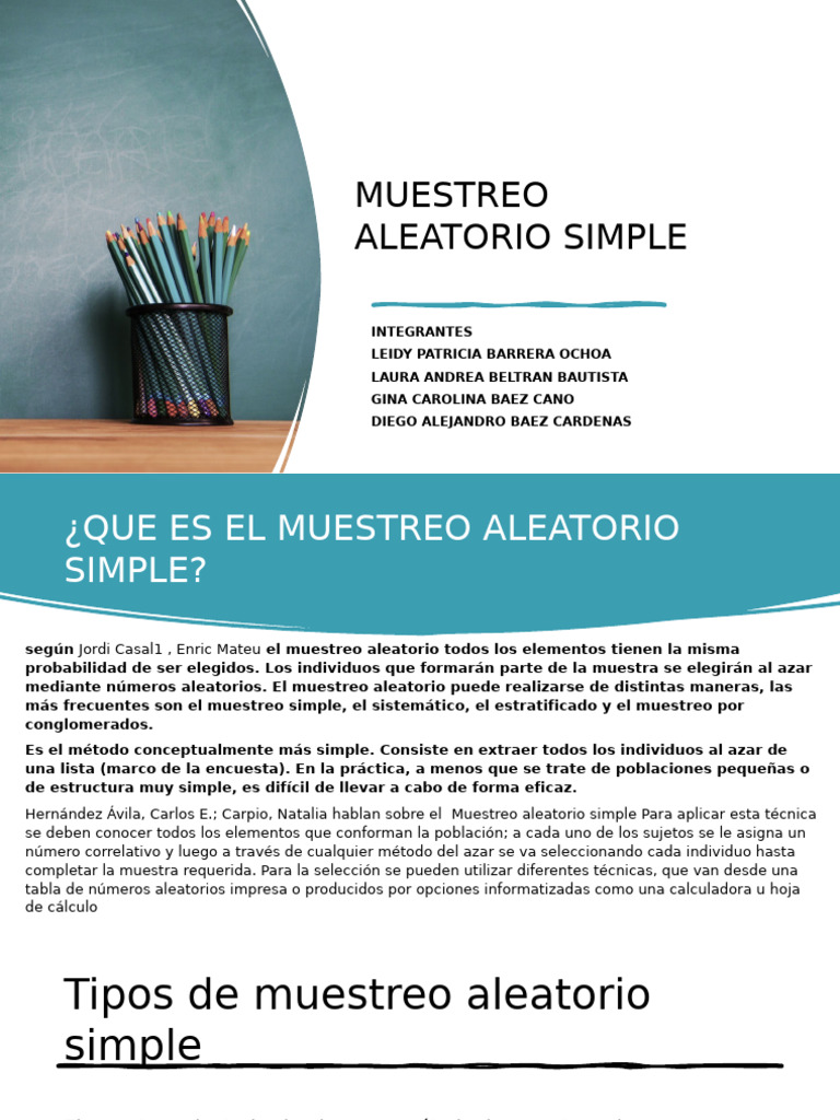 Guía del Muestreo Aleatorio Simple | PDF | Muestreo (Estadísticas ...