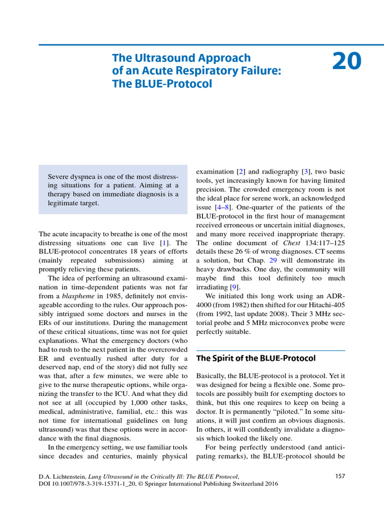 The Ultrasound Approach of An Acute Respiratory Failure The BLUE | PDF ...