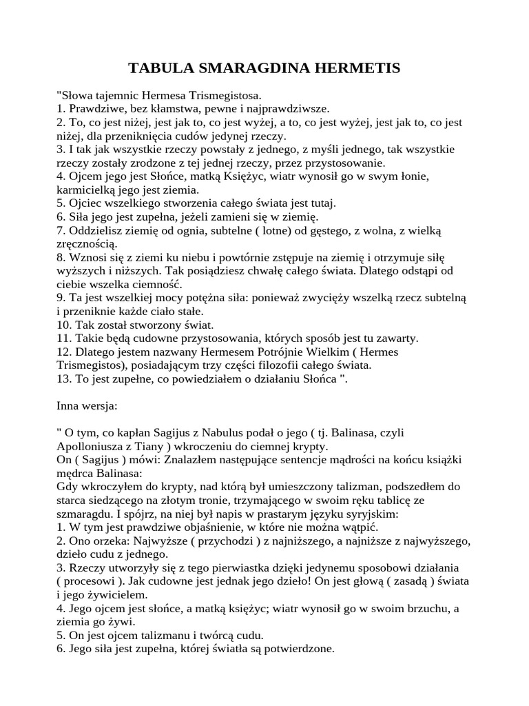 Tabula Smaragdina | PDF